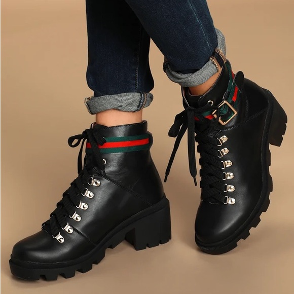Silent D Nilva Black Leather Lace-Up Platform Booties - Picture 1 of 7
